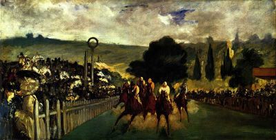 art oil painting reproduction of  Manet Race At Longchamp museum quality handmade