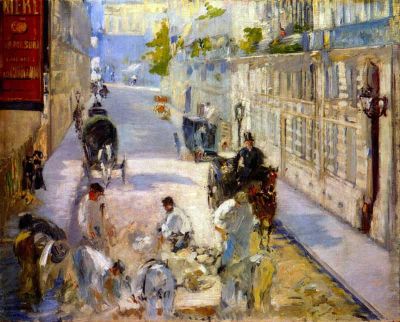 art oil painting reproduction of  Manet Road Workers Rue De Berne museum quality handmade