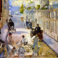 Manet Road Workers Rue De Berne Hand Painted Reproduction