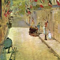 Manet Rue Mosnier With Flags