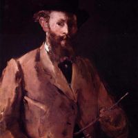 Manet Self Portrait With Pallette Hand Painted Reproduction