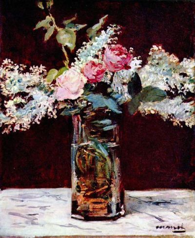 art oil painting reproduction of  Manet Still Life Lilac And Roses museum quality handmade
