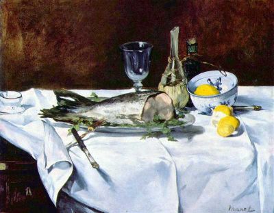 art oil painting reproduction of  Manet Still Life With Salmon museum quality handmade