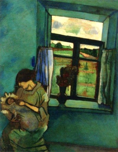 art oil painting reproduction of  Marc Chagall Bella And Ida At The Window museum quality handmade