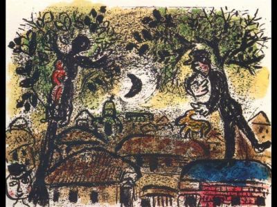 art oil painting reproduction of  Marc Chagall Black Moon 1965 museum quality handmade