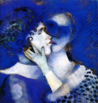 art oil painting reproduction of  Marc Chagall Blue Lovers museum quality handmade