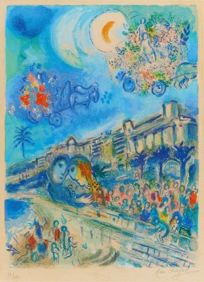 art oil painting reproduction of  Marc Chagall Carnaval Of Flowers - 1967 museum quality handmade