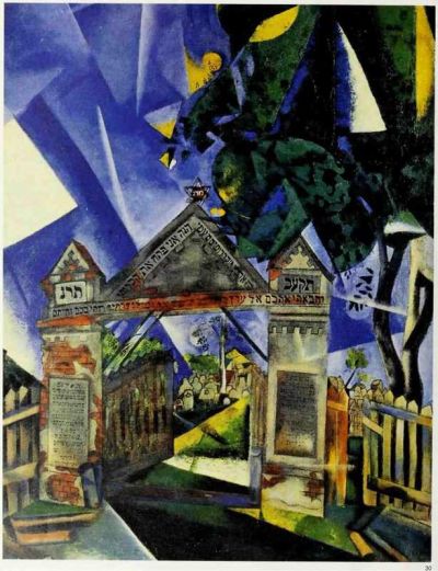 art oil painting reproduction of  Marc Chagall Cemetery Gate 1917 museum quality handmade