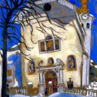 Marc Chagall Chiesa Coperta Dalla Neve 1927 Hand Painted Reproduction