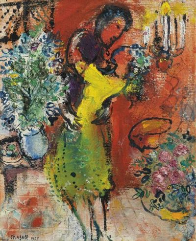 art oil painting reproduction of  Marc Chagall Couple Au Chandelier museum quality handmade
