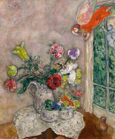 art oil painting reproduction of  Marc Chagall Fleurs De Printemps La Cruche Aux Fleurs De Printemps 1930 museum quality handmade