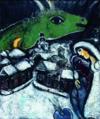 art oil painting reproduction of  Marc Chagall Green Night - 1952 museum quality handmade