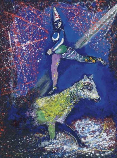 art oil painting reproduction of  Marc Chagall L Acrobate A Cheval C. 1927-28 museum quality handmade