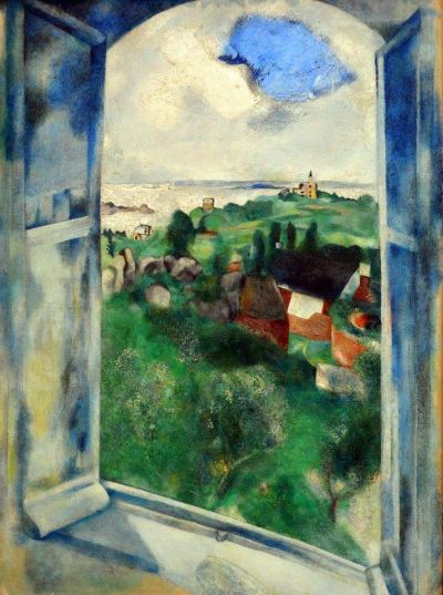 art oil painting reproduction of  Marc Chagall La Fenetre Sur L Ile De Brehat 1924 museum quality handmade