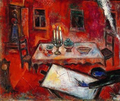 art oil painting reproduction of  Marc Chagall La Maison Rouge 1948 museum quality handmade