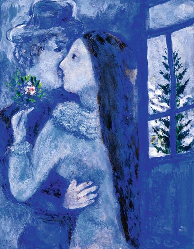 Marc Chagall Le Baiser Or Les Amoureux En Bleu 1930 museum quality