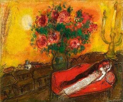 art oil painting reproduction of  Marc Chagall Le Ciel Embrase 1952-54 museum quality handmade