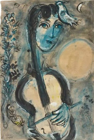 art oil painting reproduction of  Marc Chagall Le Violoncelliste museum quality handmade