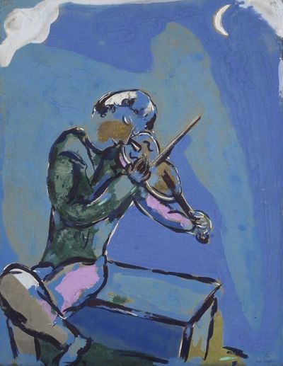 art oil painting reproduction of  Marc Chagall Le Violoniste Bleu 1929 museum quality handmade