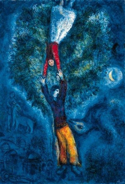 art oil painting reproduction of  Marc Chagall Les Fiancrs 1970 museum quality handmade