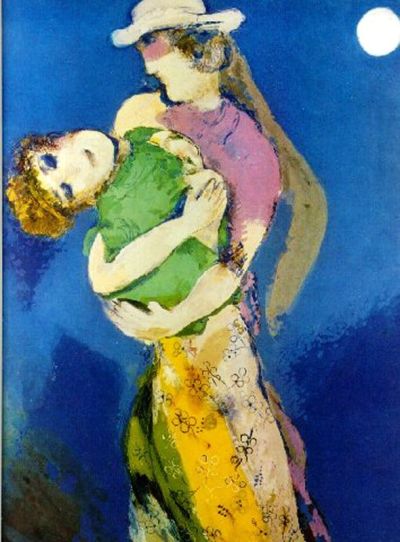art oil painting reproduction of  Marc Chagall Lovers In The Moonlight museum quality handmade