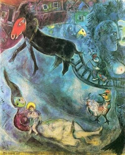 art oil painting reproduction of  Marc Chagall Madonna With The Sleigh 1947 museum quality handmade