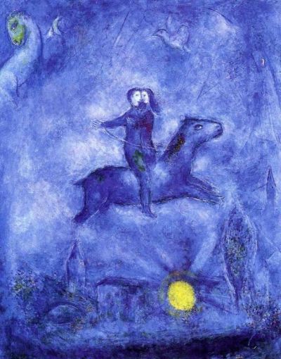 art oil painting reproduction of  Marc Chagall Mounting The Ebony Horse - 1948 museum quality handmade