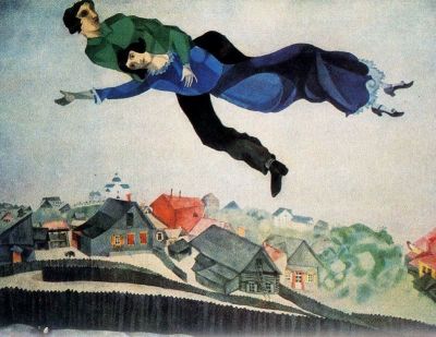 art oil painting reproduction of  Marc Chagall Over The Town museum quality handmade