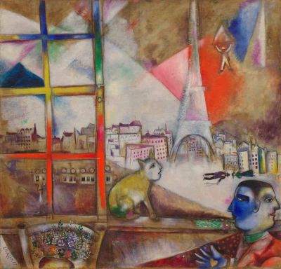 art oil painting reproduction of  Marc Chagall Paris Through The Window museum quality handmade