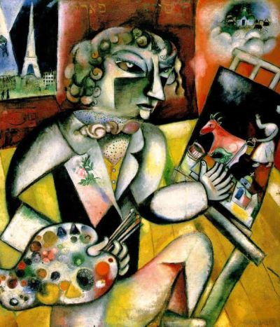 art oil painting reproduction of  Marc Chagall Self Portrait With Seven Fingers museum quality handmade