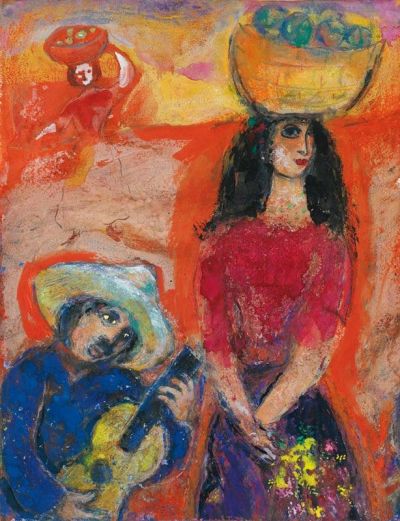 art oil painting reproduction of  Marc Chagall Serenade Mexicaine 1943 museum quality handmade