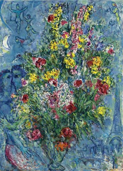 art oil painting reproduction of  Marc Chagall Spring Bouquet - 1966-67 museum quality handmade