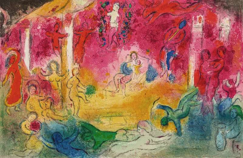 Marc Chagall Temple And Story Of Bacchus - 1962 museum quality