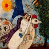 Marc Chagall The Betrothed And Eiffel Tower 1913