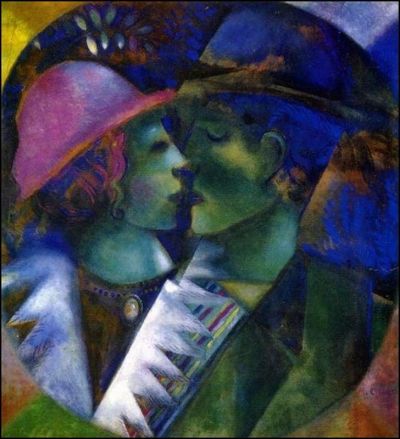 art oil painting reproduction of  Marc Chagall The Lovers In Green museum quality handmade