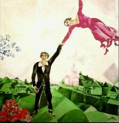 art oil painting reproduction of  Marc Chagall The Promenade museum quality handmade