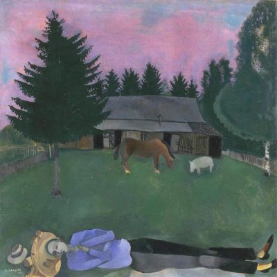 art oil painting reproduction of  Marc Chagall The Reclining Poet museum quality handmade