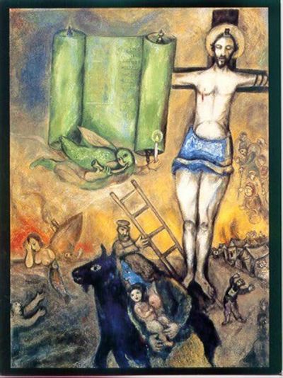 art oil painting reproduction of  Marc Chagall The Yellow Crucifixion museum quality handmade