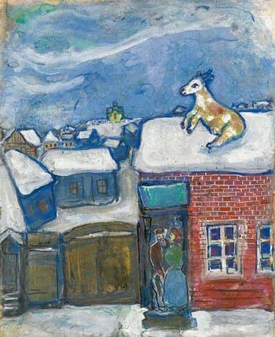 art oil painting reproduction of  Marc Chagall Village In Winter 1930 museum quality handmade
