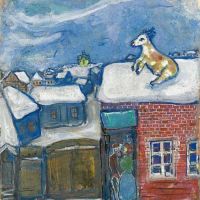 Marc Chagall Village In Winter 1930 Hand Painted Reproduction