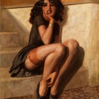 Marcel Ren Herrfeldt Southern Girl On Stairs