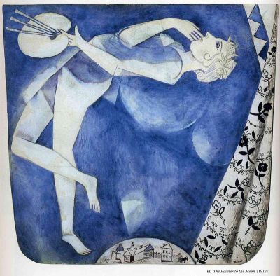 art oil painting reproduction of  March Chagall The Painter To The Moon - 1917 museum quality handmade