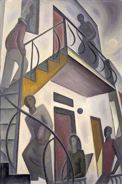 art oil painting reproduction of  Marian Dale Scott Tenants Ca. 1939-1940 museum quality handmade