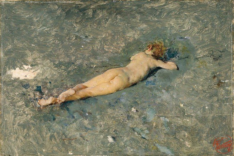 Mariano Fortuny Marsal Nude On The Beach At Portici 1874 museum quality