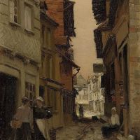 Marie Cazin A Normandy Street 1891 Hand Painted Reproduction
