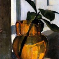 Marie Kr Yer Orange Glaskande Med Gr N Stikling 1884