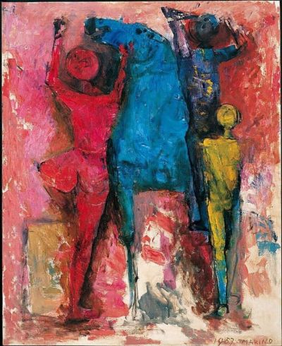 art oil painting reproduction of  Marino Marini L Aspetto Dei Giocolieri 1957 museum quality handmade