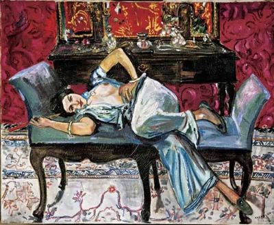 art oil painting reproduction of  Mario Oddone Cavaglieri Julietta The Artist Wife 1914 museum quality handmade