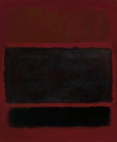 art oil painting reproduction of  Mark Rothko Black Brown On Maroon Or Deep Red And Black - 1957 museum quality handmade