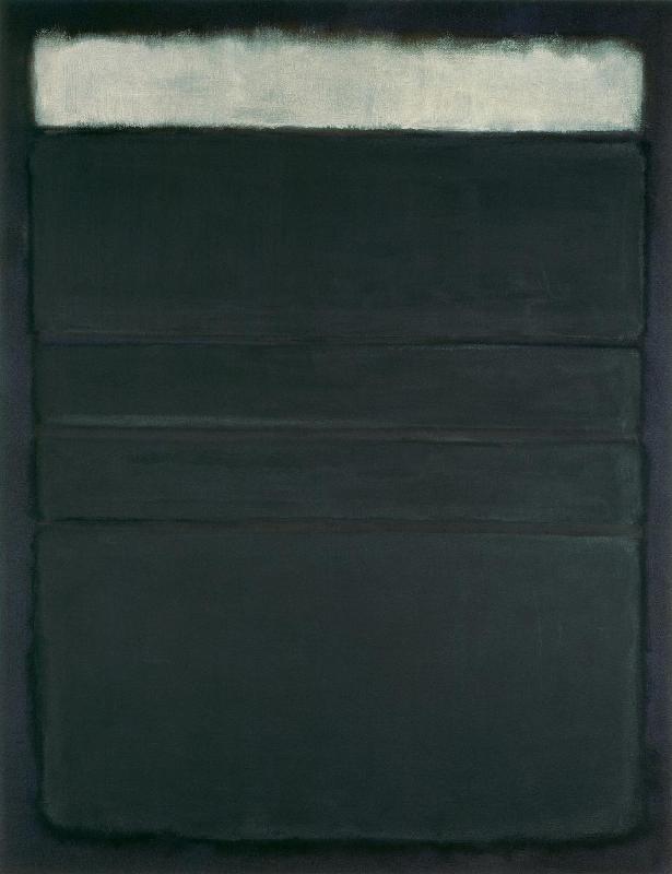 Mark Rothko Untitled White Blacks Grays On Maroon 1963 museum quality